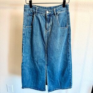 Blue Denim Midi Skirt size 160 or XS Lightly Used